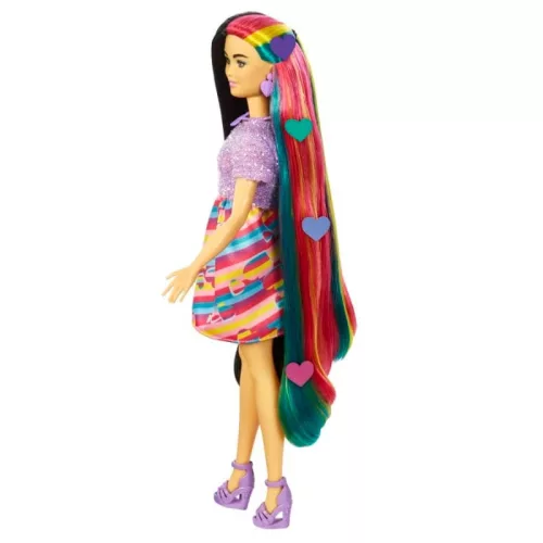 Barbie Totally Hair játékbaba szívecskés hajdísszel