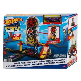 Hot Wheels City Triplakerek gumiszerviz játékszett