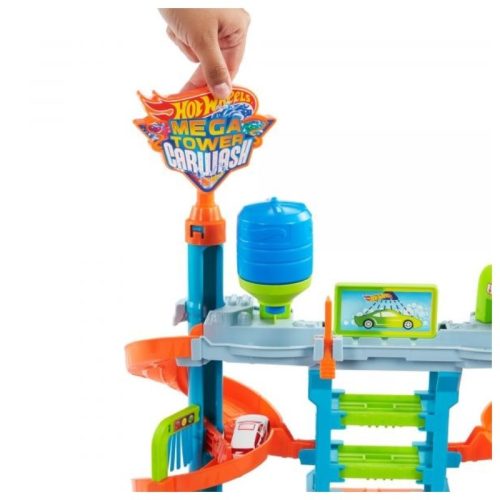 Hot Wheels City színváltós autómosó spirállal játékszett