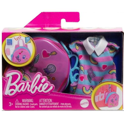 Barbie - Rózsaszín hátizsák csíkos ruhával