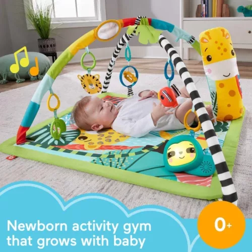 Fisher-Price 3 az 1-ben Esőerdős játszószőnyeg zsiráfos pocakpárnával