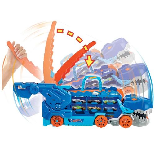 Hot Wheels City Átalakítható Ultimate autószállító T-Rex játékszett