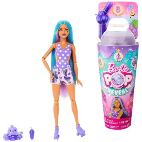 Barbie Slime Reveal Állati buli meglepetés divatbaba – Szőlő illatú
