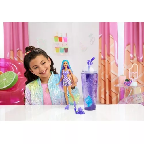 Barbie Slime Reveal Állati buli meglepetés divatbaba – Szőlő illatú