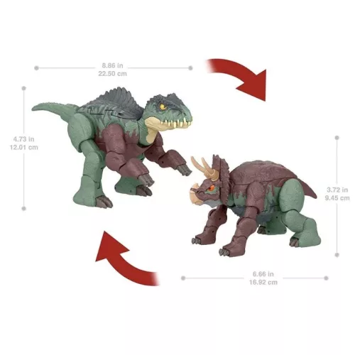 Jurassic World Fierce Changers Giganotosaurus és Nasutoceratops átalakítható játékfigura