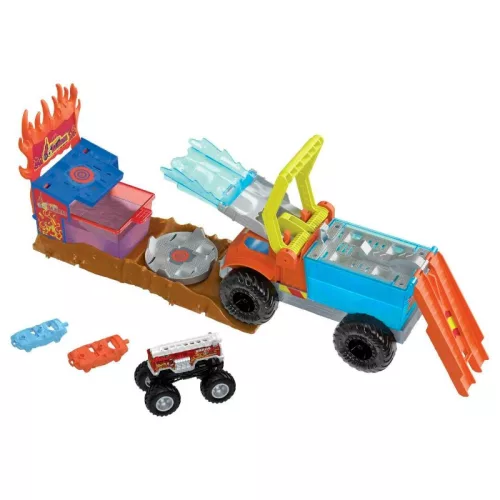 Hot Wheels Monster Trucks Arena Smashers kisautó – 5 Alarm Color Shifters színváltós mentési művelet (1:64)