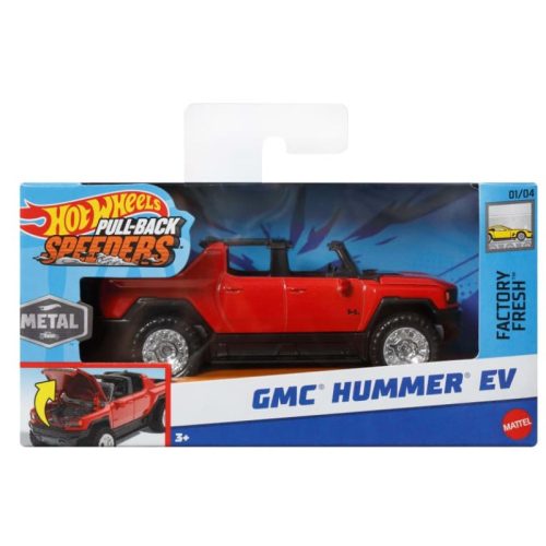 Hot Wheels Felhúzható Kisautók - GMC Hummer EV (piros)