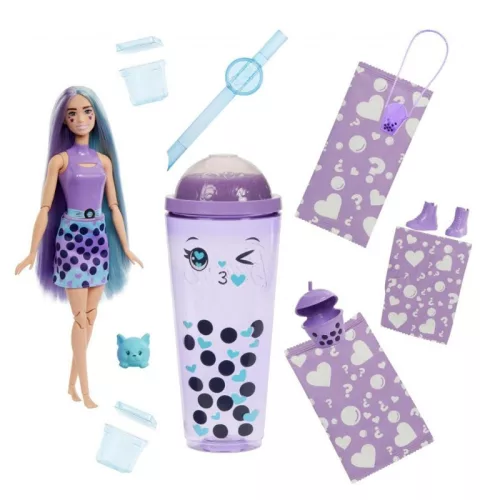 Barbie Slime Reveal Állati buli meglepetés divatbaba – illatos lila