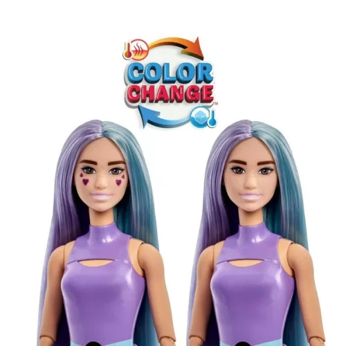 Barbie Slime Reveal Állati buli meglepetés divatbaba – illatos lila