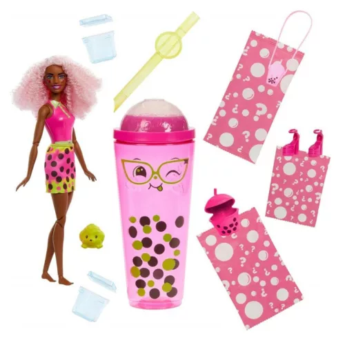 Barbie Slime Reveal Állati buli meglepetés divatbaba – Illatos baba rózsaszín