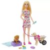Barbie Gondoskodás játékszett - Kerekesszékes kutyussal