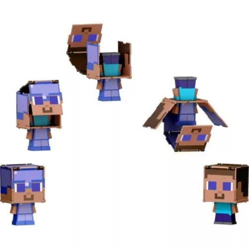 Minecraft 2 az 1-ben Flippin Figs játékfigura – Steve Varázspáncélban és Steve