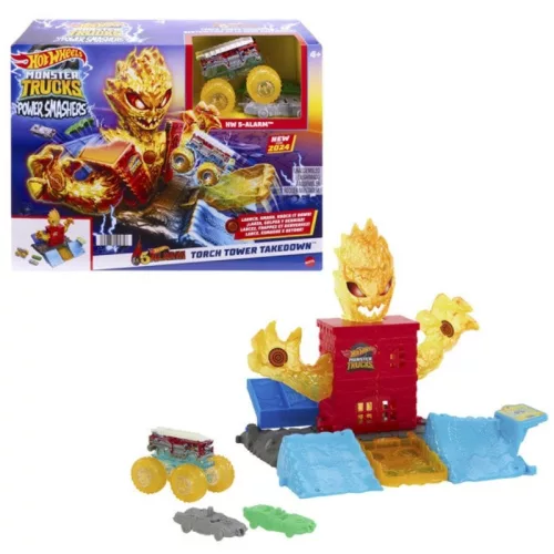 Hot Wheels Monster Trucks Power Smasher Tűzszörny pályaszett