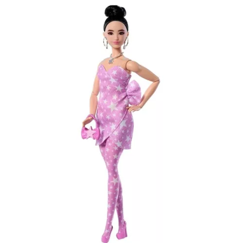 Barbie Deluxe Style baba csillagmintás ruhában – Barbie