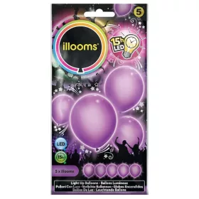 Illooms LED-es világító lufi lila színben (5 db)
