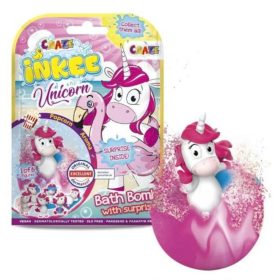 Craze Inkee vegan fürdőgolyó unicornis figurával – nyári kiadás, popcorn aromájú
