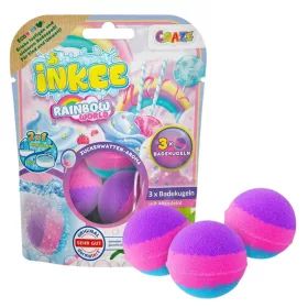 Craze Inkee Vegan fürdőgolyó csomag – Szivárvány, vattacukor aromájú (3 db)