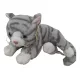 Fekvő szürke cica plüss figura (25 cm)