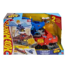 Hot Wheels City sárkányjárgány autószállító játékszett