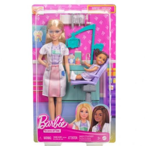 Barbie Karrier játékszett - Szőke hajú fogorvos baba