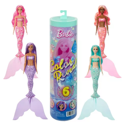 Barbie Color Reveal meglepetés divatbaba – Sellő sorozat