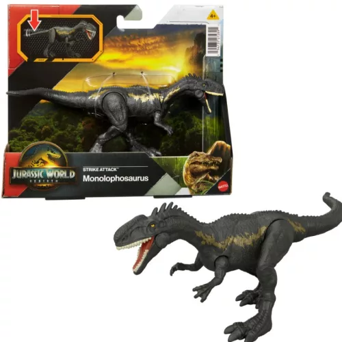 Jurassic World Újjászületés - Strike Attack Monolophosaurus támadó dinó játékfigura