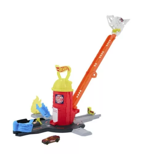 Hot Wheels City Szuper Tűzoltóállomás Mentőakció pályaszett