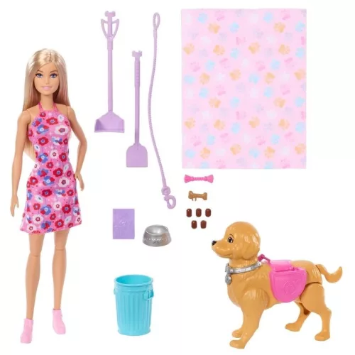 Barbie Family & Friends - Gondos Gazdi játékszett Malibu Barbie babával