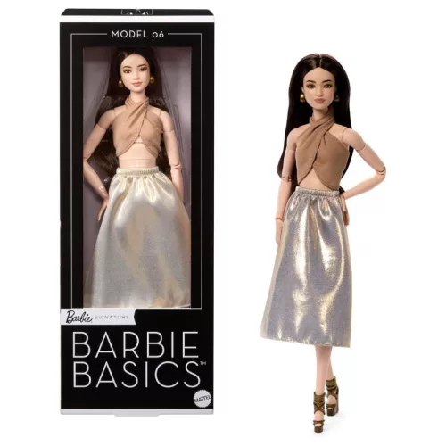 Barbie Signature Barbie Basics gyűjtői baba – Modell 06 barna hajjal