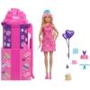Barbie Rise & Surprise Pet birthday meglepetés szett csúszdával