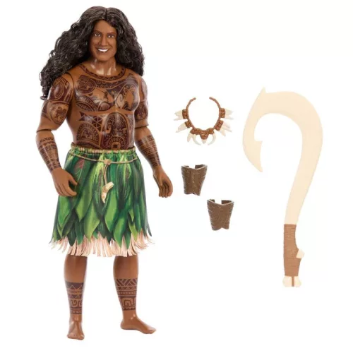 Disney Vaiana – Maui félistenjátékbaba levehetős szoknyával és 4 kiegészítővel