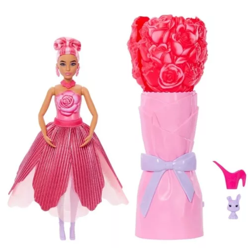 Barbie Petal Pop Virágvarázs meglepetés baba – Rózsa