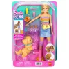 Barbie kutyasétáltató görkoris szett – Szőke hajú babával