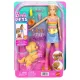 Barbie kutyasétáltató görkoris szett – Szőke hajú babával