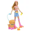 Barbie kutyasétáltató görkoris szett – Szőke hajú babával