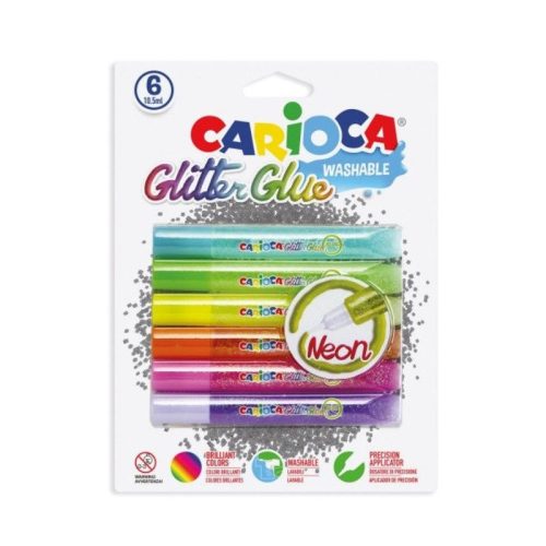 Carioca Neon csillámos ragasztó toll szett (6 db)
