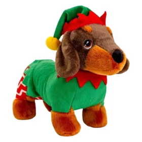 Keeleco tacskó karácsonyi manó ruhában (25 cm)
