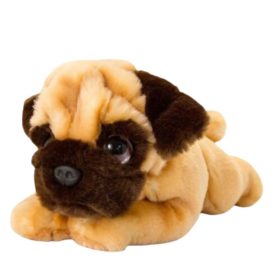 Keeleco fekvo plüss kutya - Mopsz (25 cm)