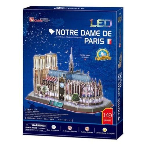 CubicFun L173 3D puzzle LED világítással - Notre-Dame (149 db)