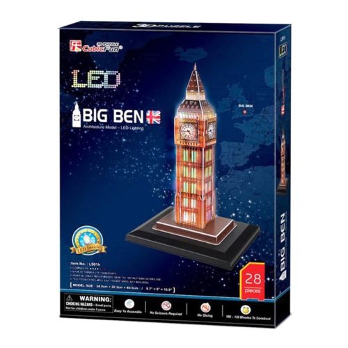 CubicFun 3D puzzle - Világító Big Ben (28 db)