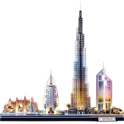CubicFun L523 3D puzzle LED világítással – Dubai (182 db)