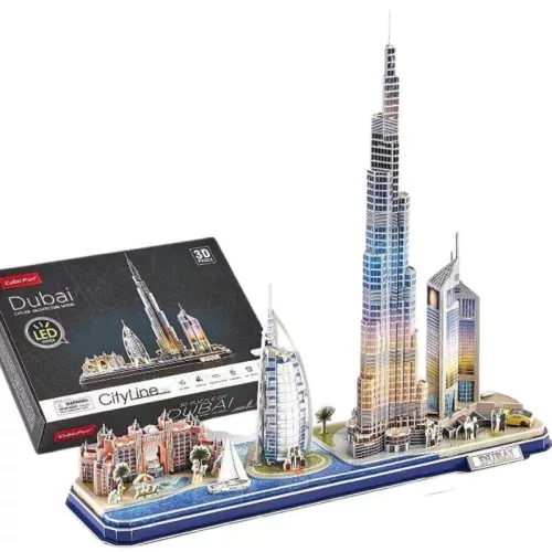 CubicFun L523 3D puzzle LED világítással – Dubai (182 db)