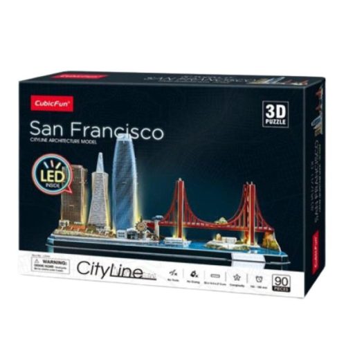 CubicFun L524 3D puzzle LED világítással - San Francisco (90 db)