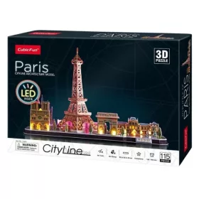 CubicFun L525 3D puzzle LED világítással – Párizs (115 db)