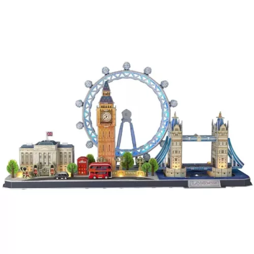 CubicFun City Line 3D puzzle LED világítással - London (186 db)