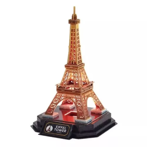 CubicFun 3D Night Edition puzzle – Világítós Eiffel torony (51 db)