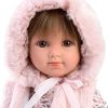 Llorens Sara baba rózsaszín szőrmés mellényben (35 cm)