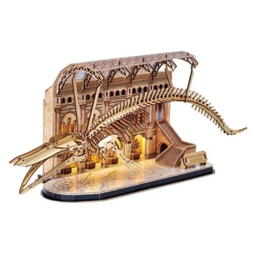 CubicFun 3D LED-es puzzle – Kék bálna csontváz, Natural Museum sorozat, 222 db