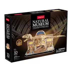 CubicFun Natural Museum – LED-es Tyrannosaurus Rex 3D puzzle, 279 db