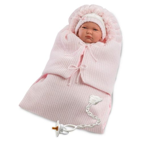 Llorens Lala síró újszülött lány baba pólyával (42 cm)